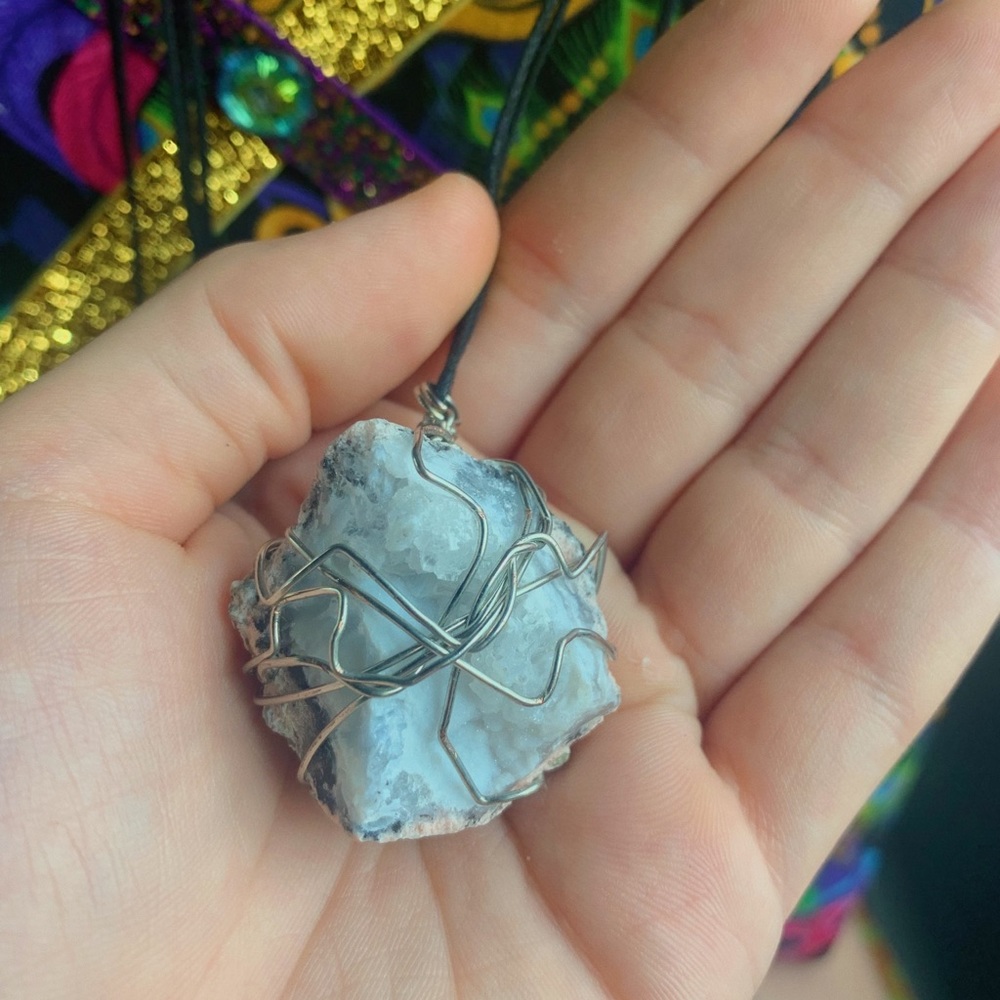 !Hand wrapped necklaces!  REAL geodes broken